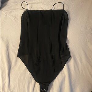 Good American Sleek Black Bodysuit